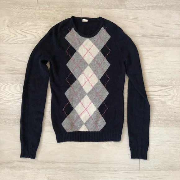 J.Crew Argyle Long Sleeve Wool Cashmere Sweater - Picture 11 of 16